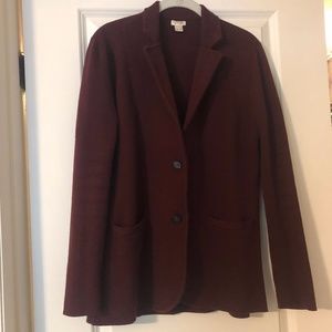 J.Crew Factory Sweater Blazer Maroon Size Small
